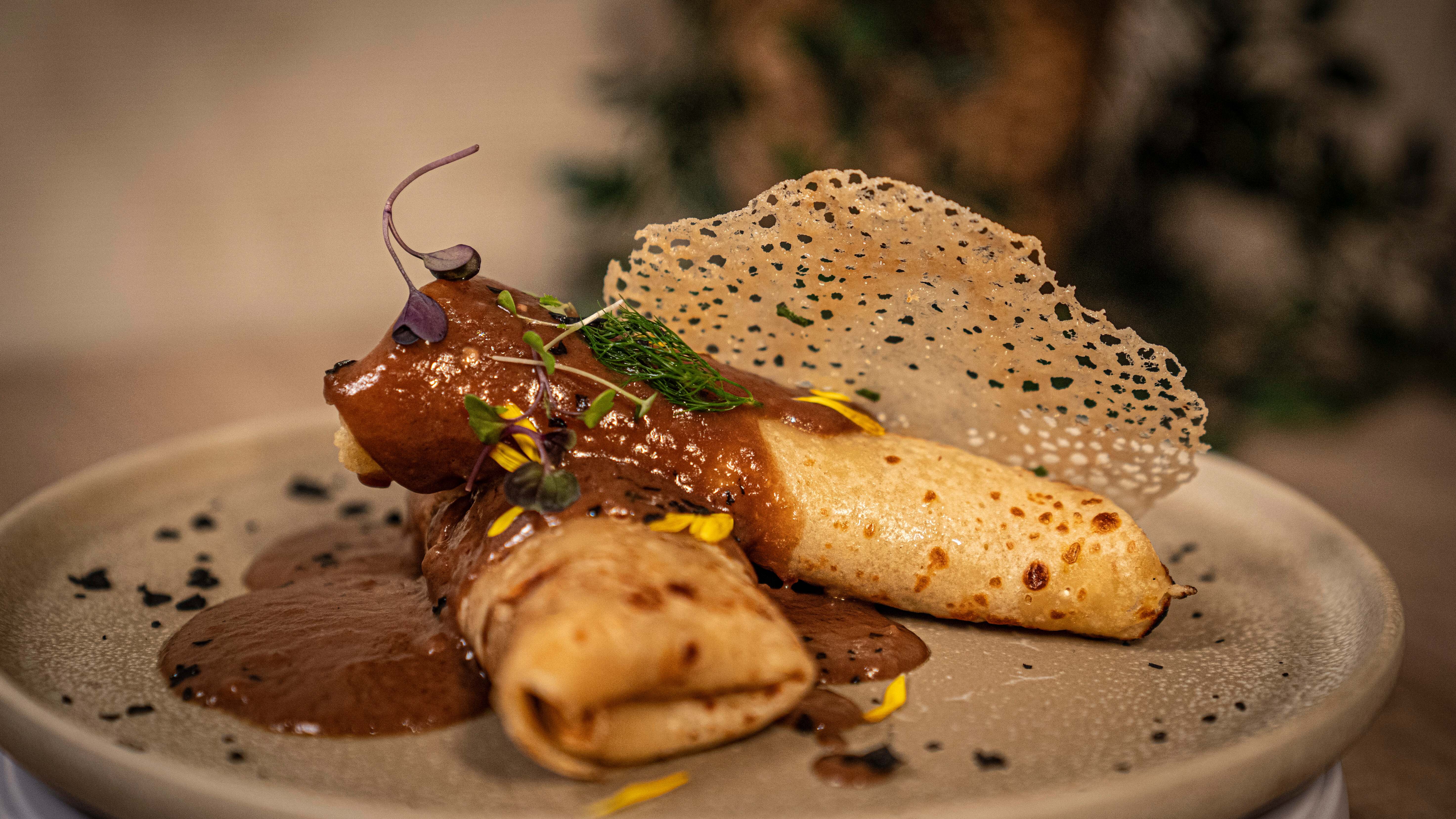 Plato de cocina contemporánea extremeña - Restaurante Las Tablas